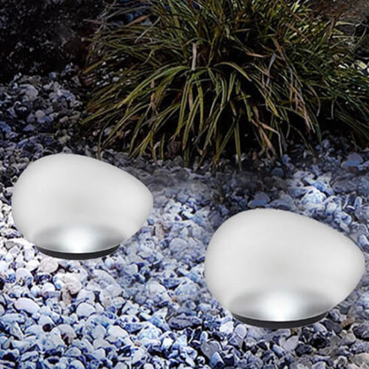 Solar pebble LED landscape light with ABS and sandblasted glass, eco-friendly lighting for outdoor gardens and pathways.