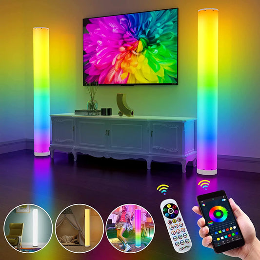 ColorSync RGB Floor Lamp - 2 Pack Smart Dimmable LED with Music Sync & App Control - Default Title