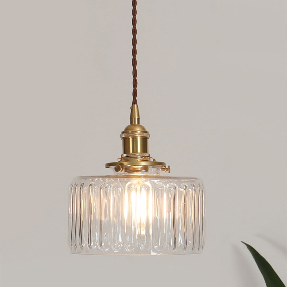 RoyaleGlow Stunning Cylinder Glass Pendant Light – Elegant Modern Illumination