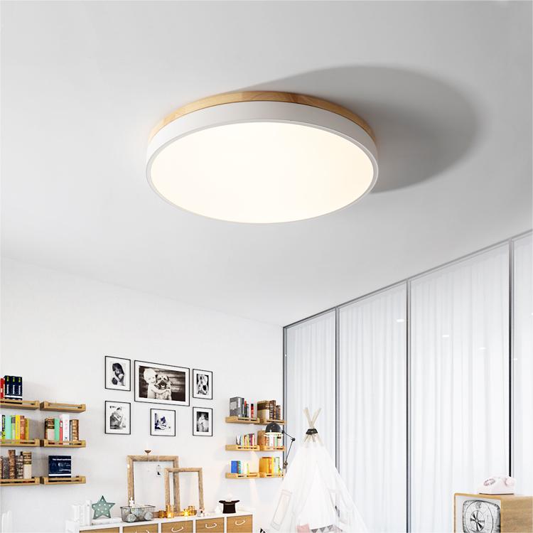 Royallure Organic Round Flush Mount Ceiling Light - Elegant LED Design - White / D30cm*H6cm（18W) / 3 Colour changed by switch