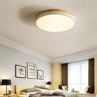 Royallure Organic Round Flush Mount Ceiling Light - Elegant LED Design - White / D30cm*H6cm（18W) / Warm Light