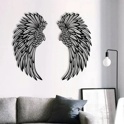 RoyaleGlow Illuminated Angel Wings Wall Art - LED Seraphic Home Décor for Serene Ambiance and Perfect Gift