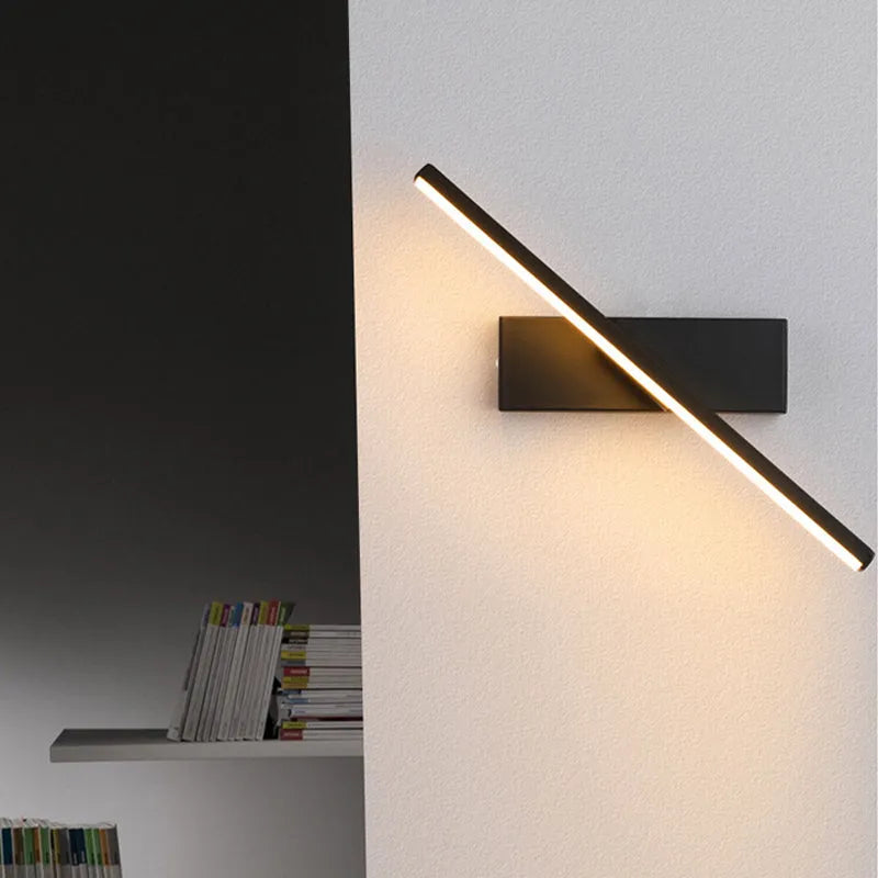 RoyaleGlow Swing Light Rotatable Wall Light - Modern, Minimalist LED Illumination - Black / 30 cm / Cool white