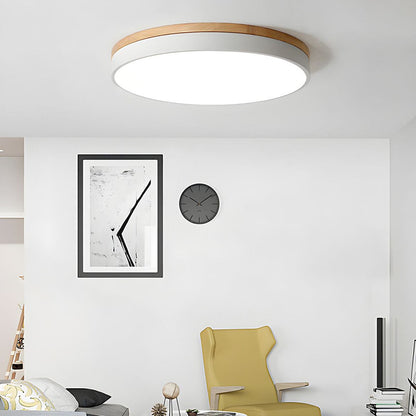 Royallure Organic Round Flush Mount Ceiling Light - Elegant LED Design - White / D40cm*H6cm（30W) / Cold Light