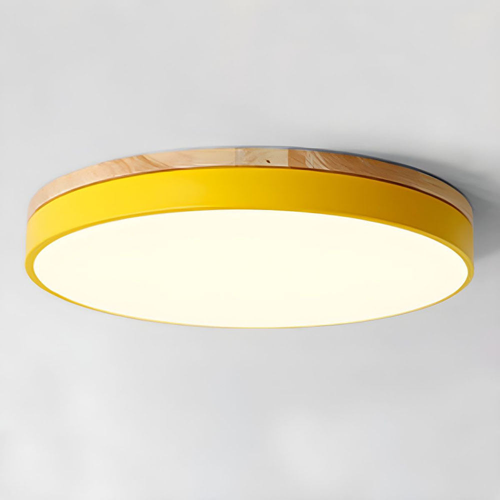 Royallure Organic Round Flush Mount Ceiling Light - Elegant LED Design - Yellow / D30cm*H6cm（18W) / Cold Light