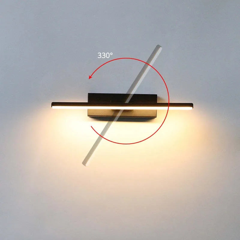 RoyaleGlow Swing Light Rotatable Wall Light - Modern, Minimalist LED Illumination - Black / 30 cm / Cool white