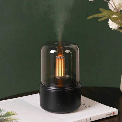 Retro Aroma Diffuser with Night Light - USB Essential Oil Humidifier for Home and Office - White