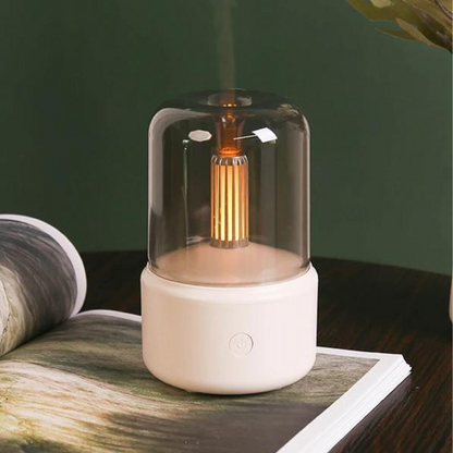 Retro Aroma Diffuser with Night Light - USB Essential Oil Humidifier for Home and Office - White