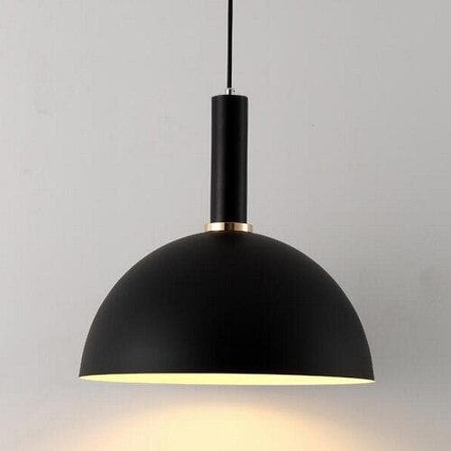 RoyaleGlow Chic Iron Pendant Lights in Trendy Macaron Colors - Half Moon / Black