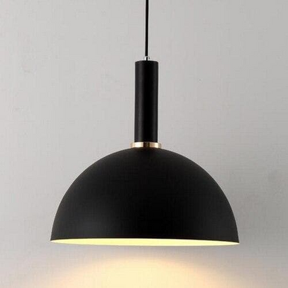 RoyaleGlow Chic Iron Pendant Lights in Trendy Macaron Colors - Half Moon / Black