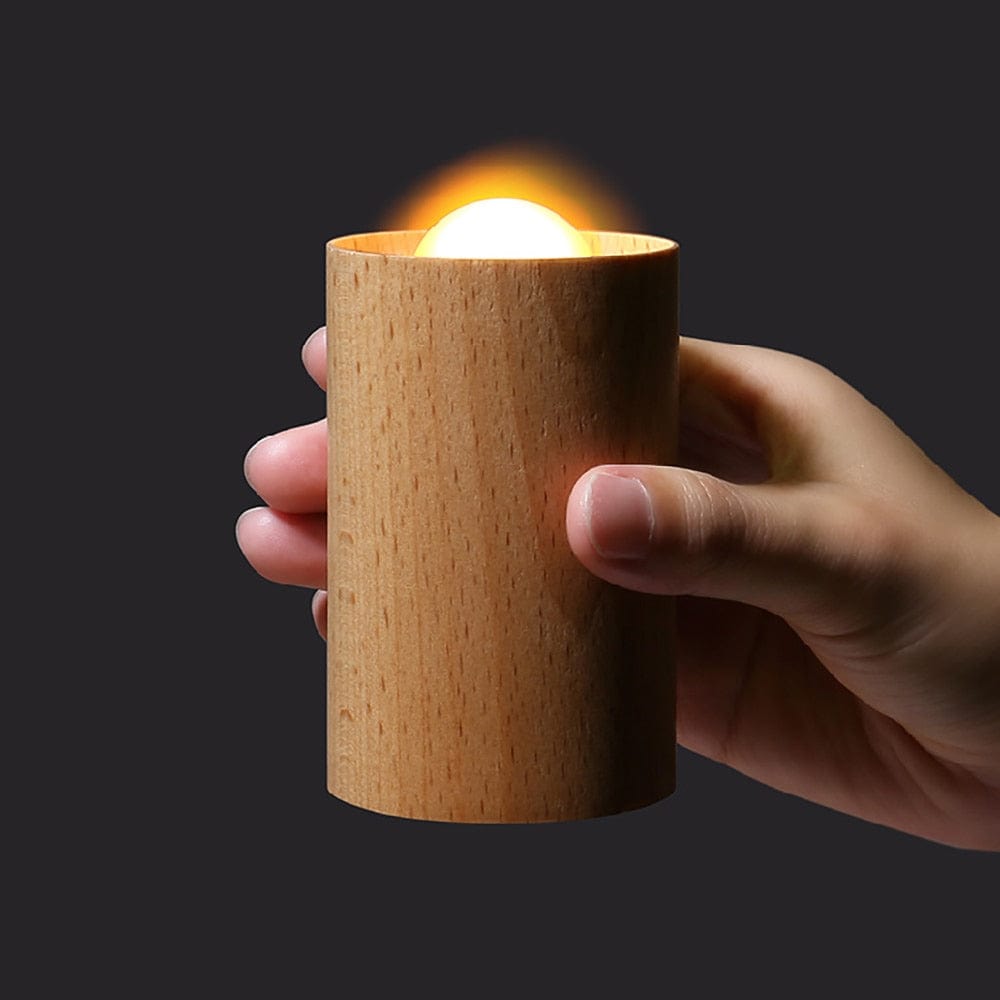 Royelux Lily Wooden Candle Light - Warm Ambiance Beech Wood Flickering LED Lamp - Small