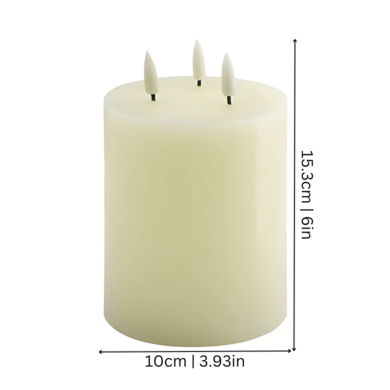 Rayvia Triple Flame LED Candle – Realistic Flickering Light with Remote Control for Cozy Ambiance