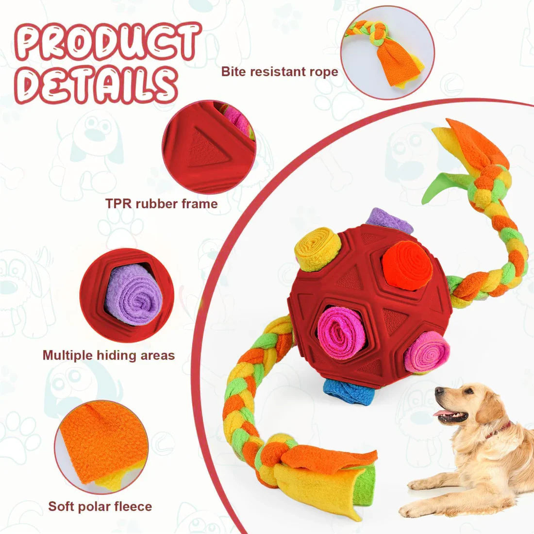 Pawellure Snuffle Toy - Interactive Dog Treat Puzzle for Mental Stimulation and Fun