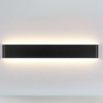 Modern Nordic LED wall sconce with brushed aluminum finish in living room setting.