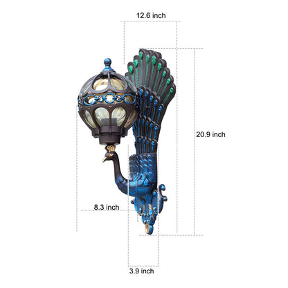 Luxora - European Style Retro Peacocks Waterproof Outdoor Wall Light