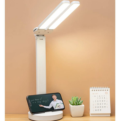 Adjustable Reading Lamp - Rechargeable Dimmable With Phone Stand