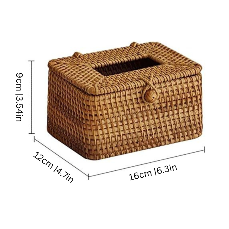 Rayvia Chic Rattan Tissue Box for Home Decor