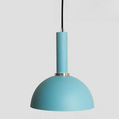 RoyaleGlow Chic Iron Pendant Lights in Trendy Macaron Colors - Half Moon / Sky