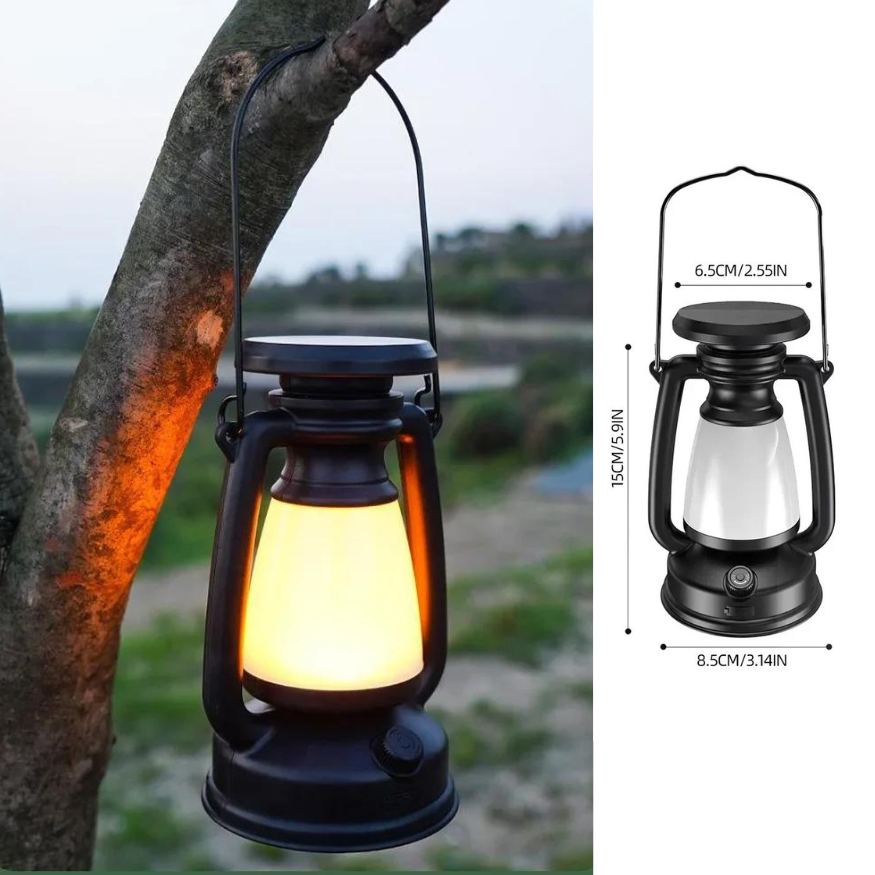 Retro Lantern Desk Lamp – Ideal for Camping & Home Decor