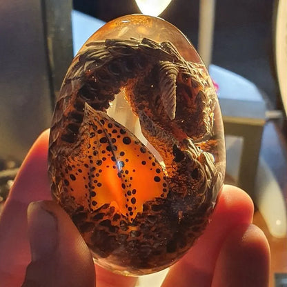 Royaleva Lava Dragon Egg Statue – Mystical Resin Ornament for Home Décor