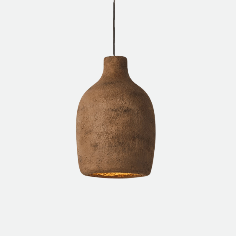 RoyaleGlow Charming Wabi-Sabi Resin Pendant Light for Foyer Decor - Brown