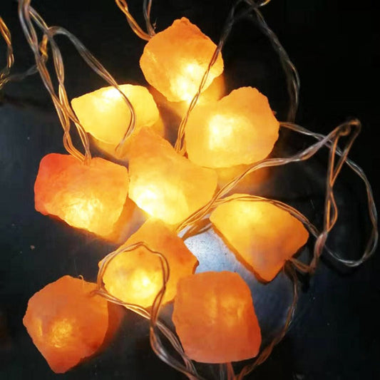 Royaleva Himalayan Salt String Lights - Portable Warm Amber Decor, Natural Crystal - Default Title