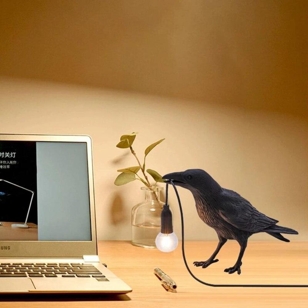 RoyaleGlow Nordic Crow Bird Lamp - Unique Wall Light