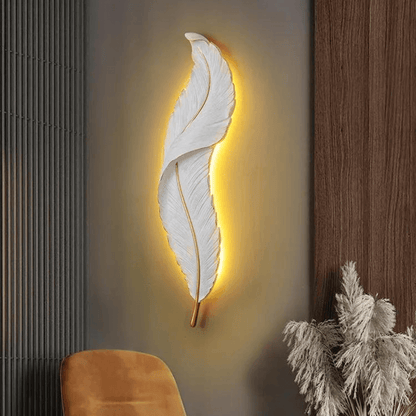 FeatherGlow Elegant Feather Wall Light - 90 CM