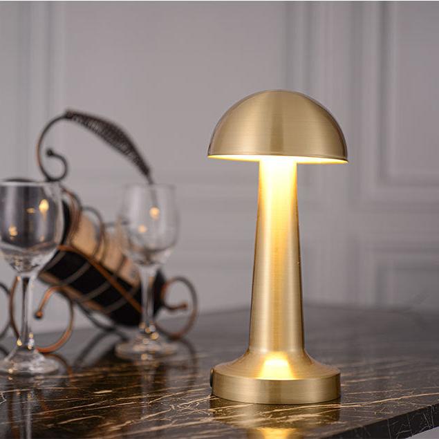 Bar Style Retro Table Lamp - Touch Sensor Rechargeable LED Lamp for Bedroom - Gold