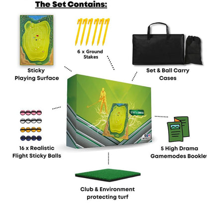 Royallure Ultimate Golf Battle Royale Game - Indoor & Outdoor Fun with Sticky Balls & Chipping Mat for Family Parties