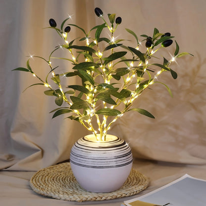 Lighted Olive Tree LED Lamp – Modern Decor for Festive Occasions, Weddings, Birthdays, and Party Ambiance, Ideal for Dining Table, Cabinet, or Café Decor - Default Title