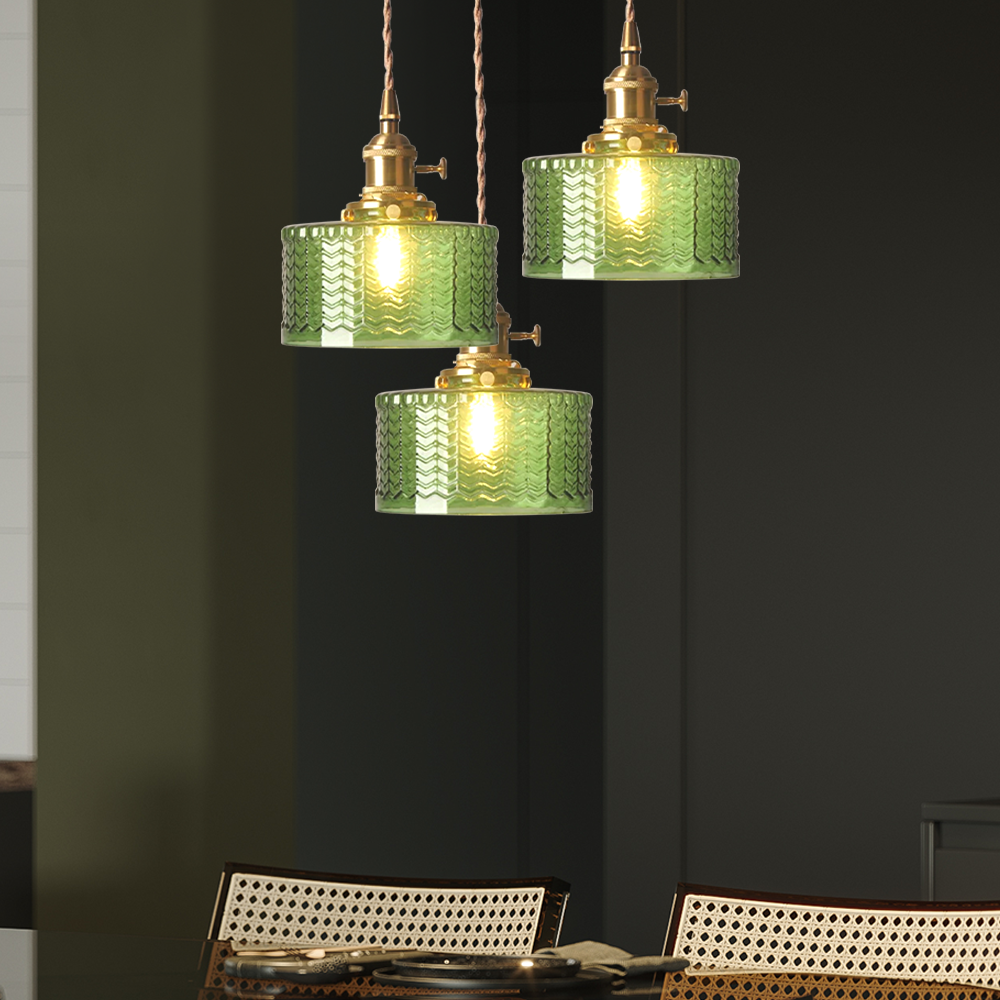 RoyaleGlow Stunning Cylinder Glass Pendant Light – Elegant Modern Illumination