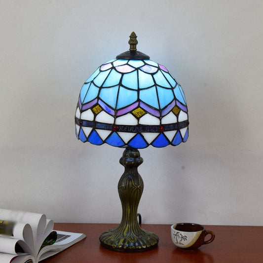 RoyaleGlow - Elegant Mediterranean Glass Table Lamp for Stylish Homes