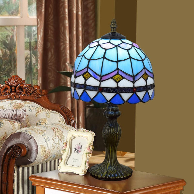 RoyaleGlow - Elegant Mediterranean Glass Table Lamp for Stylish Homes