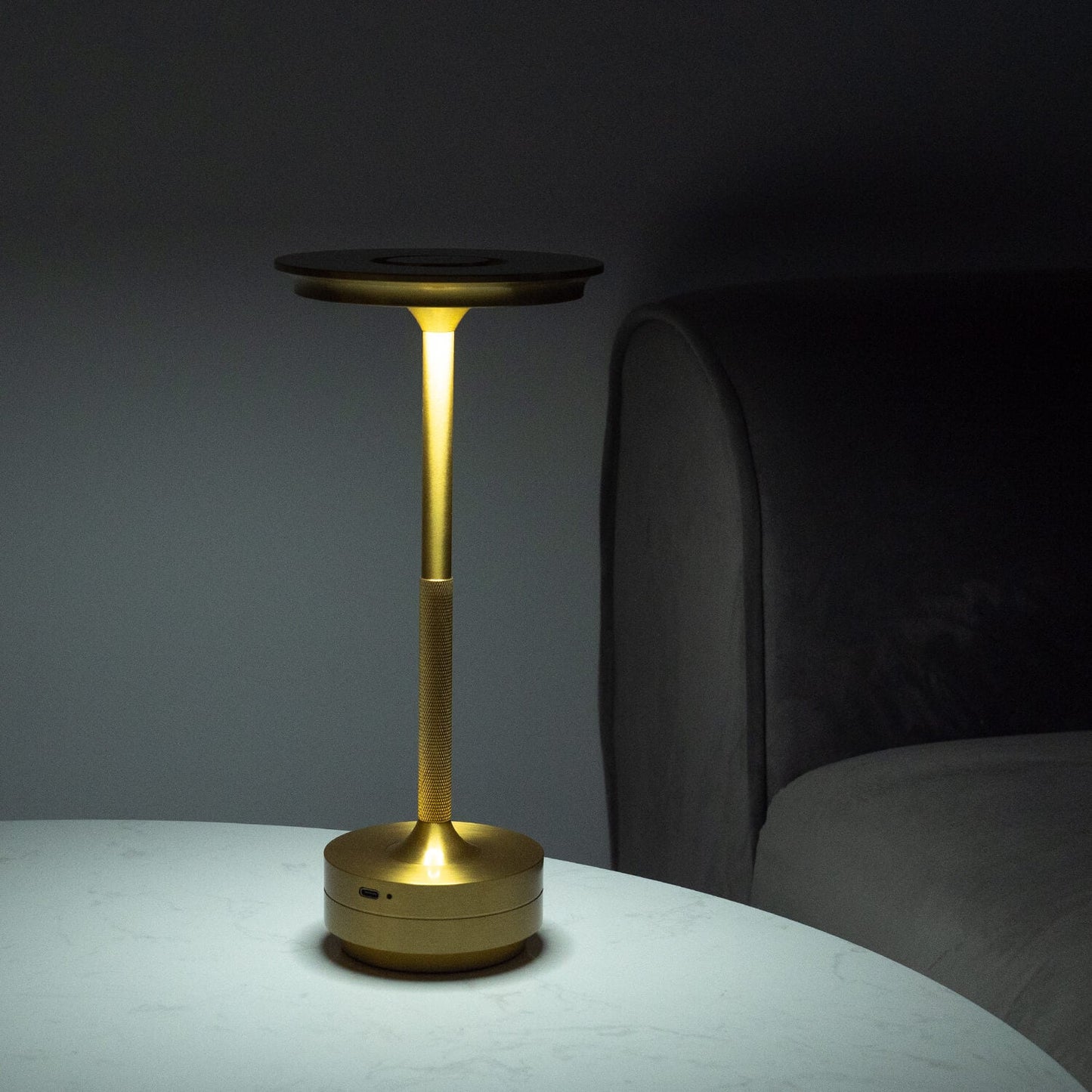 Luxlive Cordless Ambient Table Lamp  - Metallic, Waterproof, Adjustable Brightness