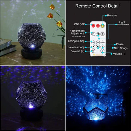 Royaleva Galaxy Star Projector with Bluetooth & 4-Mode Brightness - Portable USB Rechargeable