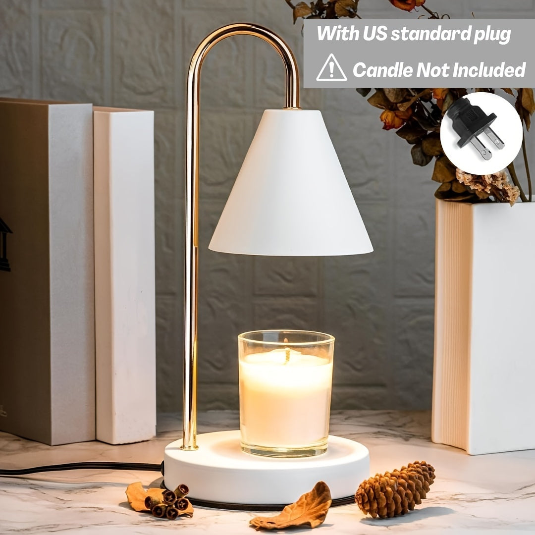 Elegant matte black candle heater lamp with swing arm and dimmable heat for safe, smoke-free candle warming, ideal for all jar candles.