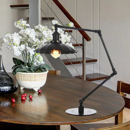 RoyaleGlow Adjustable Vintage Lamp with Stylish Metal Shade - Perfect for Any Room