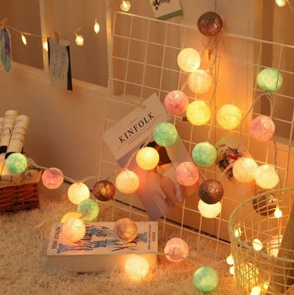 Royallure Cotton Ball Garland Lights – Cozy Decor for Home & Celebrations