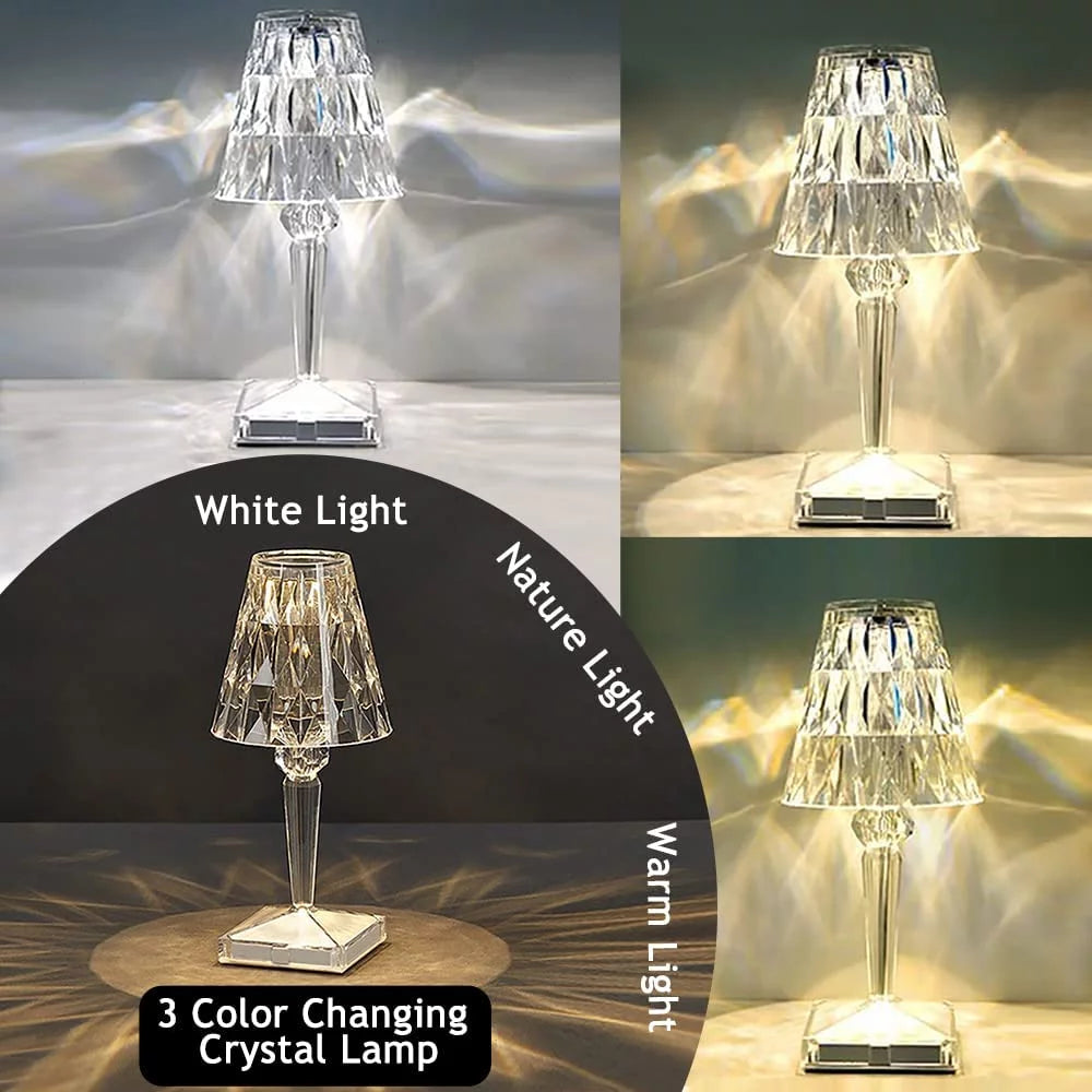 Crystal Diamond Table Lamp with 16 Colors - Default Title