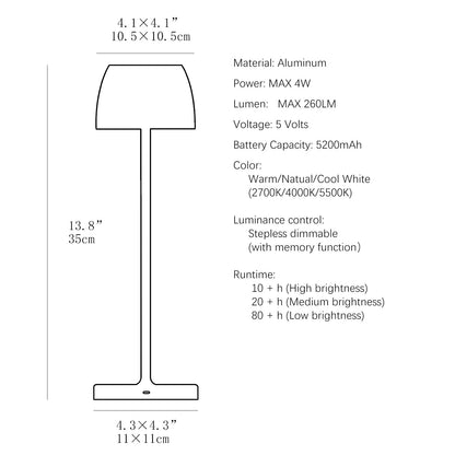 LumaGlow Portable Rechargeable LED Light – Touch Control with 3 Modes & Waterproof