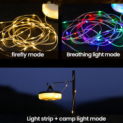 Outdoor Waterproof String Lights - Portable, Stowable, USB & Solar Rechargeable - USB-C Charge / 8 m / 315 in