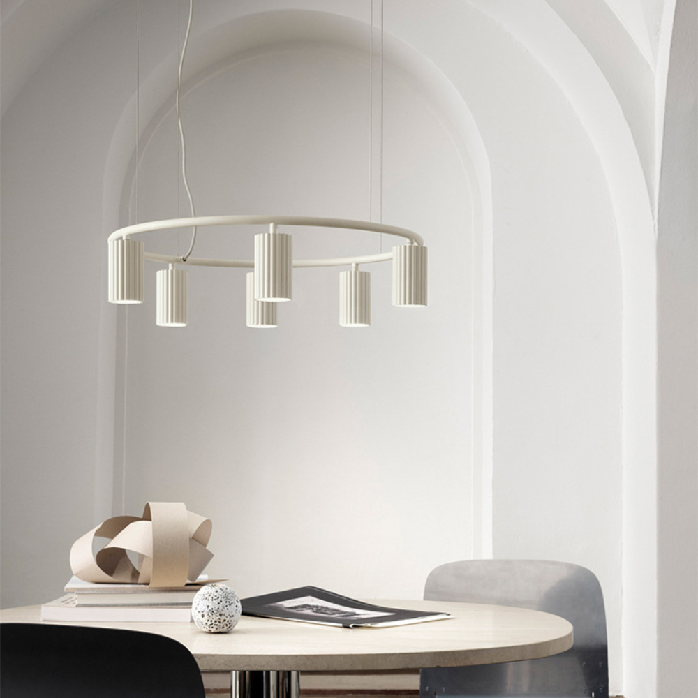 Royallure Elegant Scandinavian Ring Chandeliers - Modern Spotlight Lighting - White / Single Light