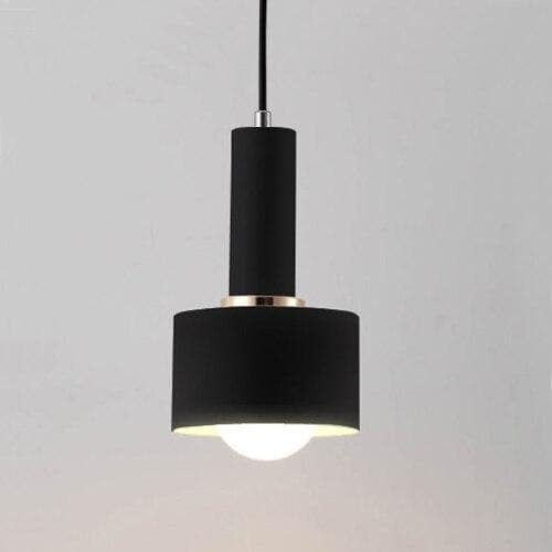 RoyaleGlow Chic Iron Pendant Lights in Trendy Macaron Colors - Cylinder / Black