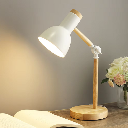 Royaleva Adjustable Wooden Desk Lamp – Modern LED Task Light with Flexible Arm & Energy-Efficient Illumination for Home & Office