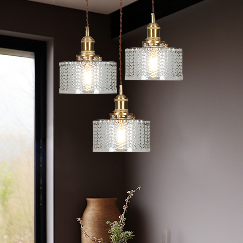 RoyaleGlow Stunning Cylinder Glass Pendant Light – Elegant Modern Illumination