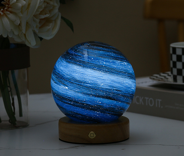 Royallure Glass Moon Sphere - Mesmerizing Lunar Lamp for Tranquil Ambiance