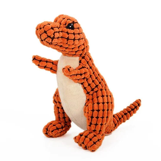 Pawelux Indestructible Plush Dog Toy for Heavy Chewers - Durable Dino Design for Small & Medium Dogs