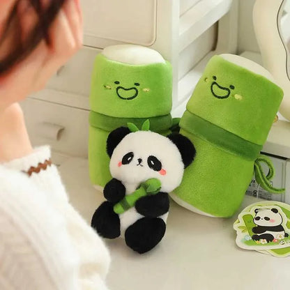 Royelux Bamboo Panda Plush Pendant - Adorable 10cm Soft Doll for Bags & Gifts