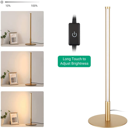 Royaleva Minimalist LED Table Lamp - 3 Color Modes, Touch Control, Energy Efficient - Black